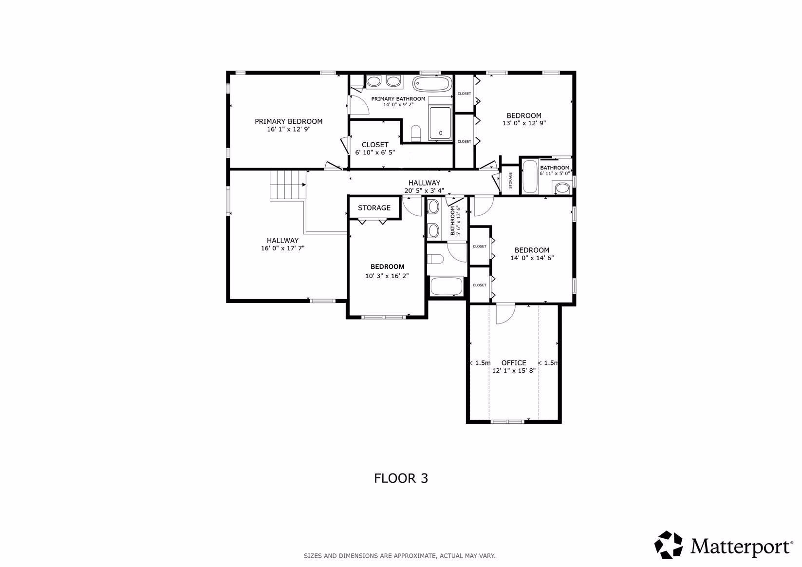 Matterport Floor 3 plan for 113 Heritage Trail