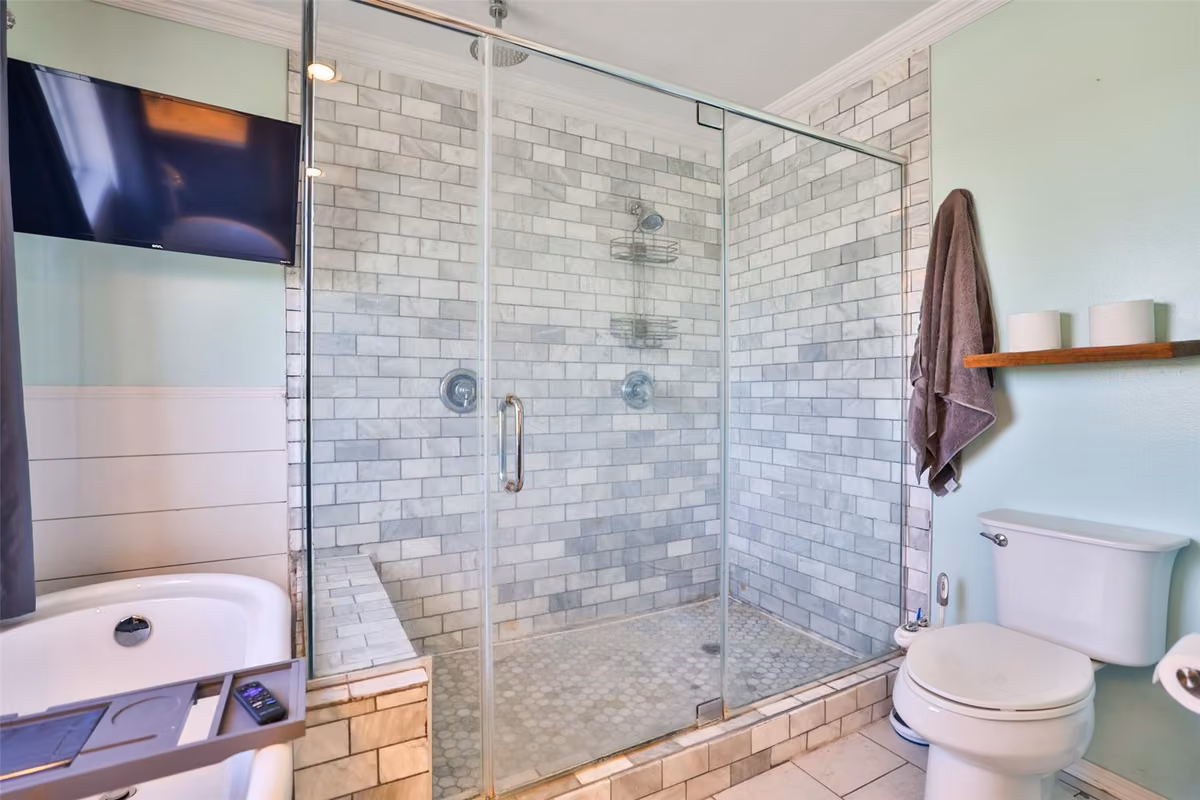 Tiled glass shower